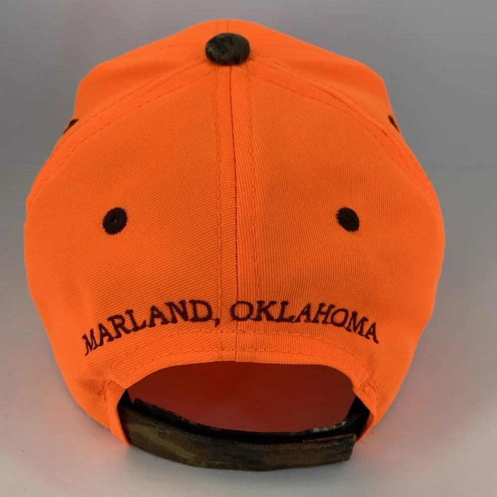 Red Rock Ranch Hat Marland OK Blaze Orange Camo Adjustable Structured Cap